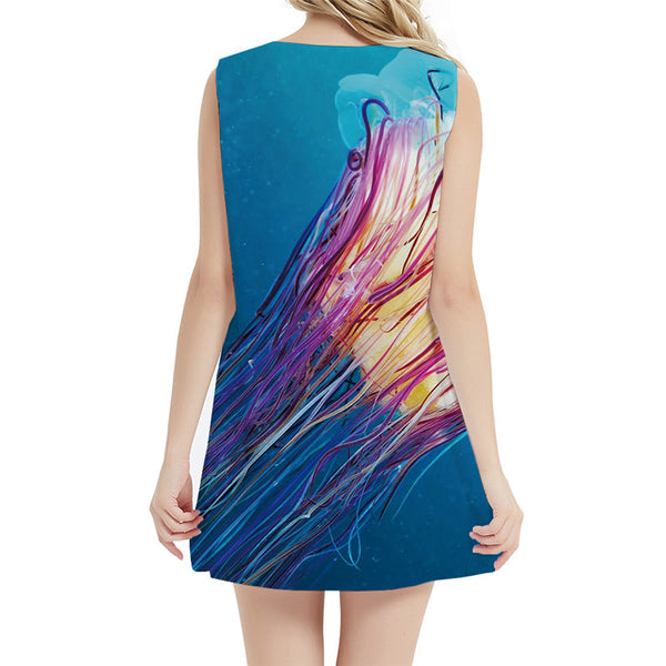 
Jellyfish Dress Women Colorful Party Ocean Office Harajuku Korean Style Blue Ladies Dresses Womens Clothing Vintage
                