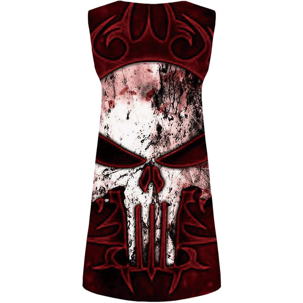 
Skull Dress Women Punisher Sundress Blood Tank Graffiti Boho Gothic 3d Print Womens Clothing Elegant
                