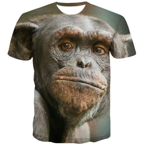 Orangutan T-shirt Men Animal Tshirts Novelty Monkey Tshirts Casual Funny T shirts Funny Harajuku Tshirt Anime Short Sleeve - KYKU