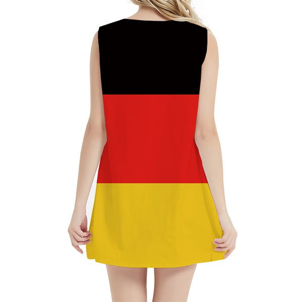 
German Flag Dress Women Germany 3d Print Colorful Halter Sleeveless Harajuku Sundress Gothic Bodycon Dress Womens Clothing
                