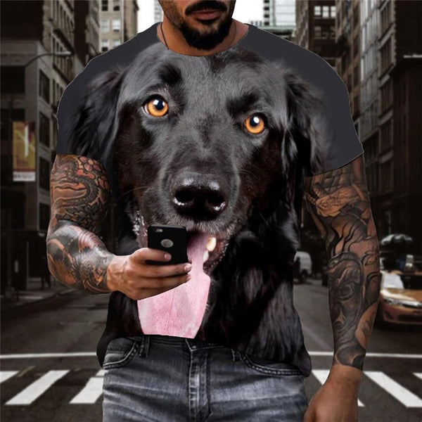 
dog t shirt Casual Puppy Cute animal big Smart dogs art costume Cool men's
                