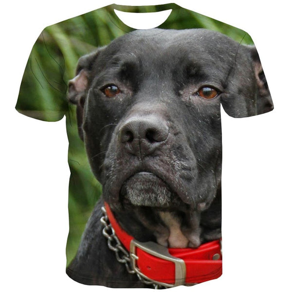 
black dog shirt 3D tshirt Cute animal big Smart dogs Cool art costume male
                