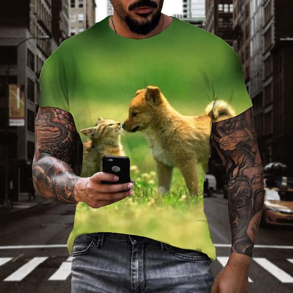 
animal shirtCasual shirt 3D docile petsmen Cool art costume cat and dog
                