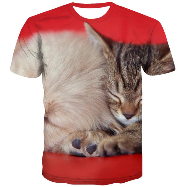 
animal tshirtFunny 3D t shirt docile petsCasual men art costume cat and dog
                