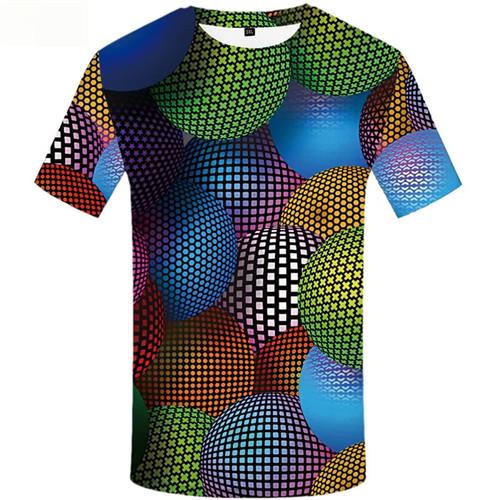 Psychedelic T shirts Men Balloon Tshirt Printed Colorful Shirt Print Gothic Tshirt Anime Short Sleeve Full Print Men New Slim