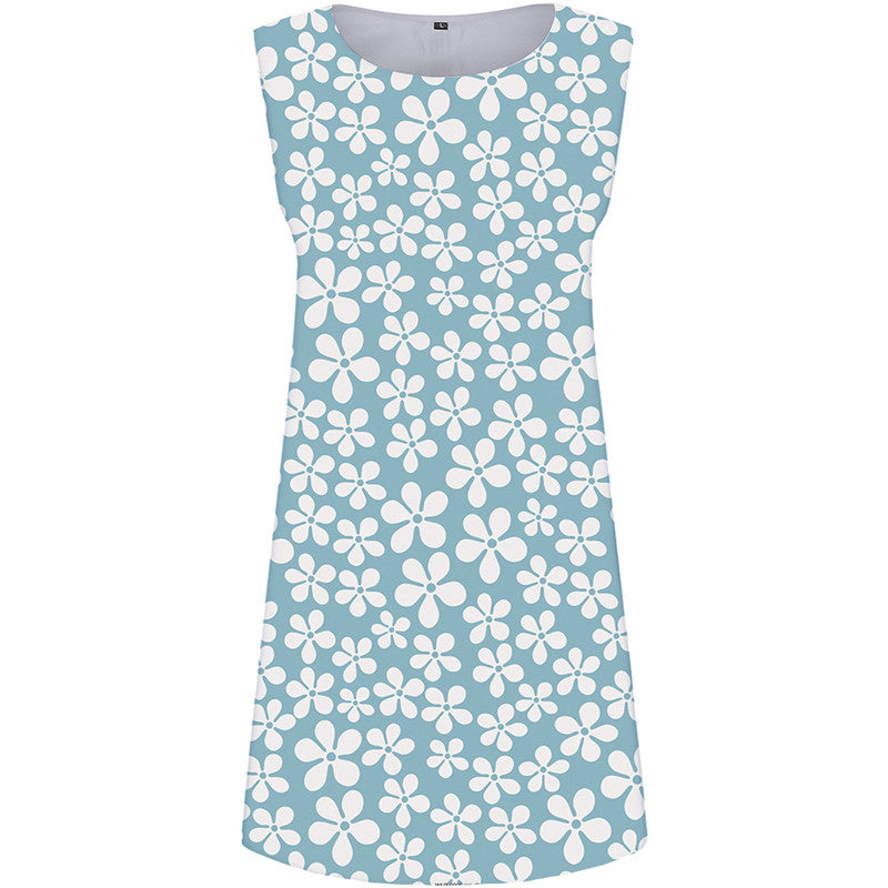 Flower Dress Women Green Short Graphics Beach Retro Korean Style Womens Clothing