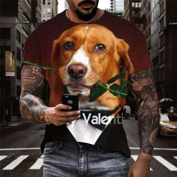 
dog t shirts Puppy Cute Pets clothing art costume big Smart dogs Cool men
                
