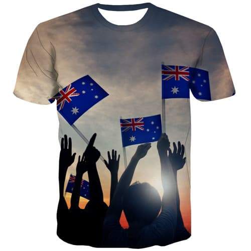 Australian Flag T-shirt Men Australia Tshirt Printed Harajuku T-shirts 3d Character Tshirt Anime Abstract Tshirts Cool - KYKU