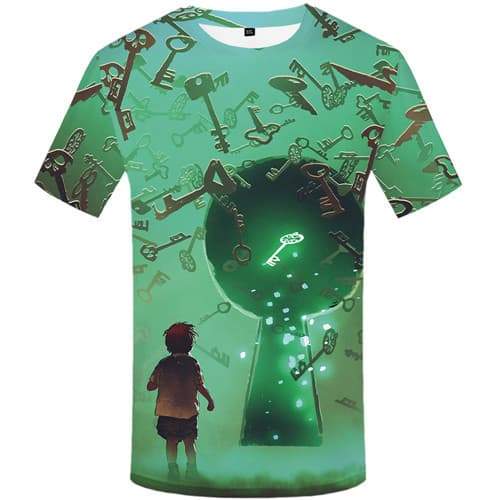 Alien T shirts Men Metal Tshirt Anime Space T shirts Funny Character Shirt Print Cartoon T-shirts Graphic Short Sleeve Hip hop - KYKU