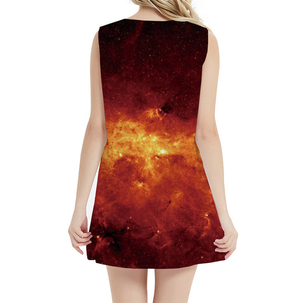 
Galaxy Dress Women Flame Vestido Sexy Gothic Short Space Office Womens Clothing Elegant
                