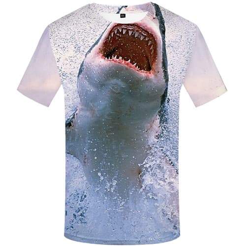 Shark T-shirt Men Fish Tshirts Novelty Tracksuits Tshirts - KYKU