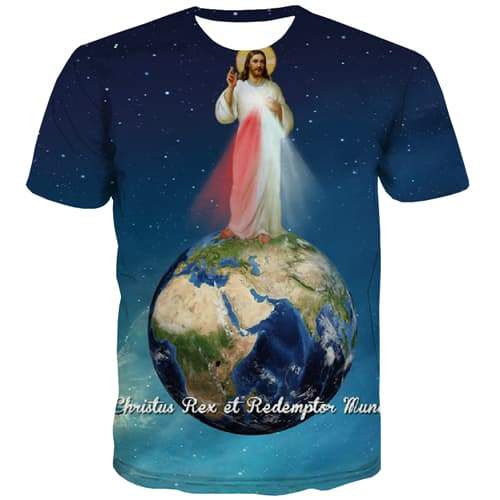 Jesus T shirts Men Earth T shirts Funny Galaxy Tshirts Casual Funny Shirt Print Anime Tshirts Cool Short Sleeve Fashion Unisex - KYKU
