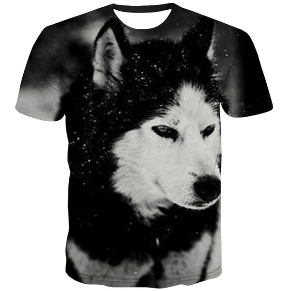 
Husky dog tshirts Print clothes Puppy Cute Pets art costume men Casual big Smart Husky dogs
                