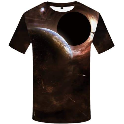 Galaxy T shirts Men War Tshirts Novelty Earth Tshirt Anime Black Hole T-shirts Graphic Military Shirt Print Short Sleeve - KYKU
