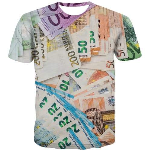 Money T-shirt Men Russian Ruble Tshirt Anime Abstract T shirts Funny Geometric Tshirt Printed Harajuku T-shirts 3d Short Sleeve - KYKU