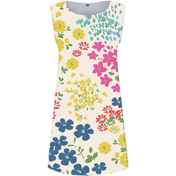 Flower Dress Women Leaf Vestido Sexy Graphics Ladies Dresses White Beach Colorful Boho Womens Clothing Summer