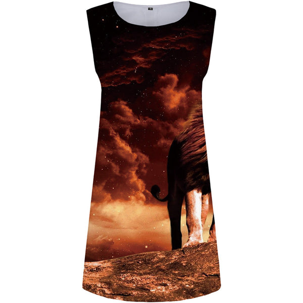 
Lion Dress Women Galaxy Space Sundress Mountain Bodycon Dress Animal Vestido Sexy Cloud Halter Sleeveless Womens Clothing Club
                