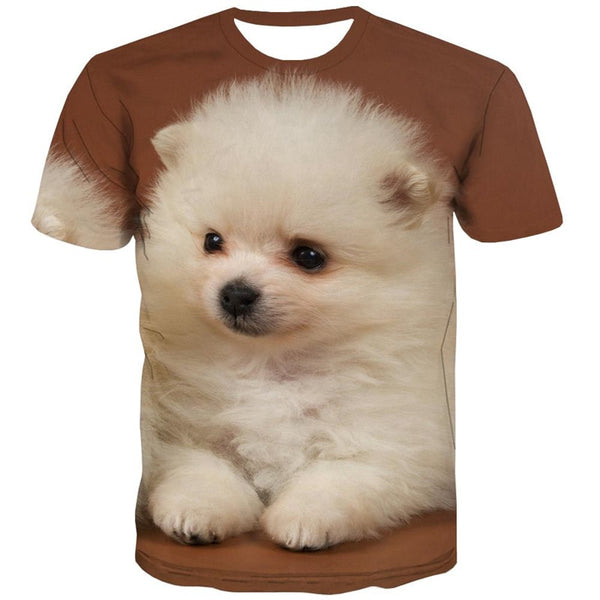 
Little White dog t shirt Casual shirt 3D Puppy Cute Pets Casual big Smart dogs art costume man
                