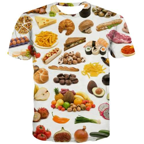Food T shirts Men Fruit T shirts Funny Hamburger T-shirts Graphic Lovely Tshirts Casual Harajuku T-shirts 3d Short Sleeve - KYKU