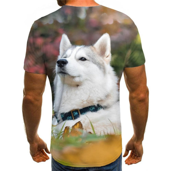 
t shirt Husky dog tee top Puppy Cute Pets big Smart Husky dogs art costume men Casual
                