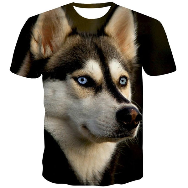 
Husky dog t shirt Casual Puppy Cute Pets Casual big Smart Husky dogs art costume men
                