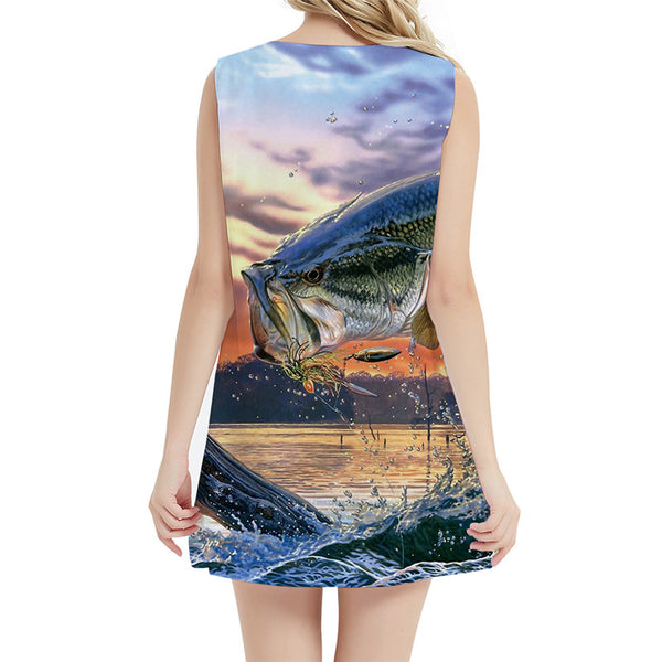 
KYKU Fish Dress Women Tropical Beach Squid Vestido Sexy Animal 3d Print Nebula Sexy Womens Clothing Elegant Gothic Large Sizes
                