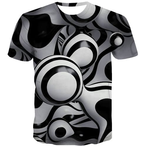Psychedelic T-shirt Men Dizziness T-shirts Graphic Cartoon Tshirt Printed Black And White Tshirts Novelty Harajuku Tshirt Anime - KYKU