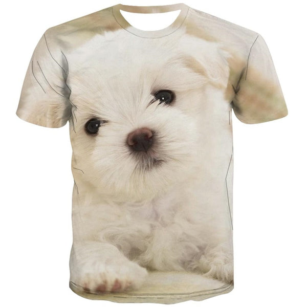 
t shirts Little White dog Puppy Cute Pets Cool art costume big Smart dogs man Casual
                