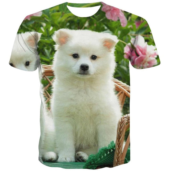 
tshirt Little White dog top tee Puppy Cute Pets Casual man big Smart dogs art costume
                