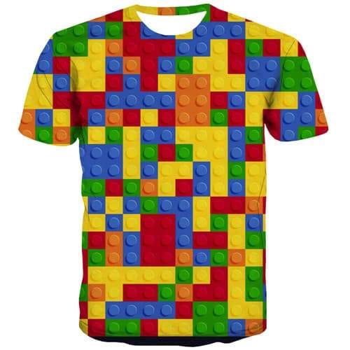 Square T shirts Men Geometric Shirt Print Russia T-shirts 3d Cartoon Tshirt Anime Colorful Tshirts Cool Short Sleeve Punk Rock - KYKU