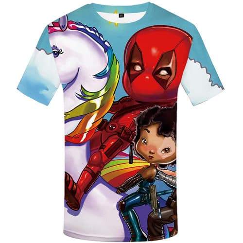 Deadpool T-shirt Men Badass Tshirts Casual Cartoon Tshirt Printed Animal Tshirts Cool Unicorn Tshirt Anime Short Sleeve summer - KYKU