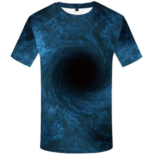 Galaxy Space T-shirt Men Psychedelic T shirts Funny Vortex Tshirts Novelty Black Hole Tshirt Printed Nebula Tshirts Casual - KYKU