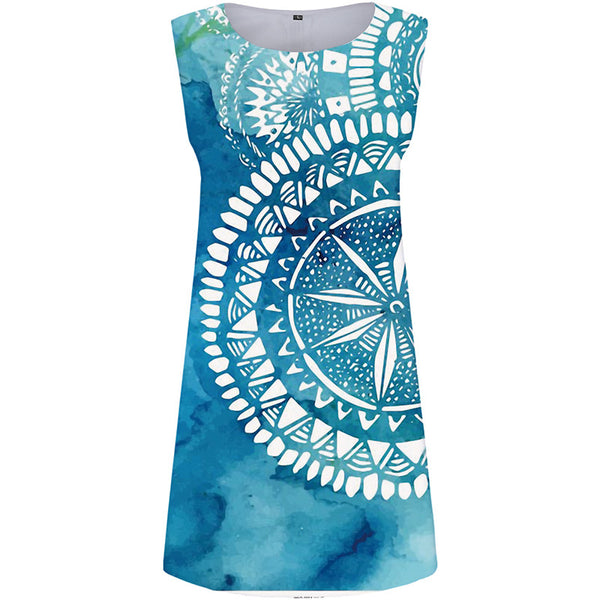 Graphics Dress Women Green Boho Paint Beach Colorful Vestido Sexy Womens Clothing Vintage