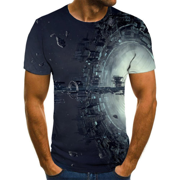 Airship tshirt Funny 3D t shirt air ship Casual men art costume flying ship