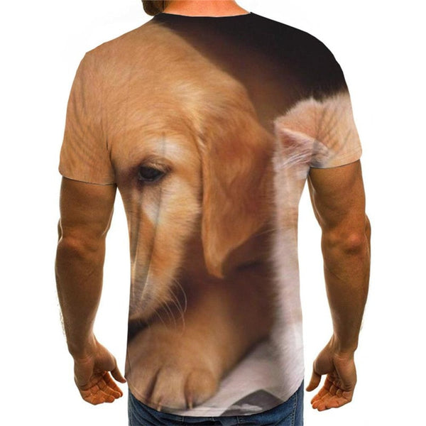 
tshirt animal docile pets Funny 3D t shirt Casual men cat and dog art costume
                