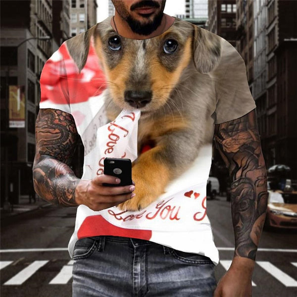 
dog t shirt Puppy Cute Pets t shirt 3D big Smart dogs art costume Cool men
                