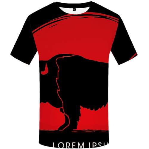 Cattle T-shirt Men Animal Shirt Print Moon Tshirt Printed Graffiti T-shirts Graphic Spain Tshirts Novelty Short Sleeve Hip hop - KYKU