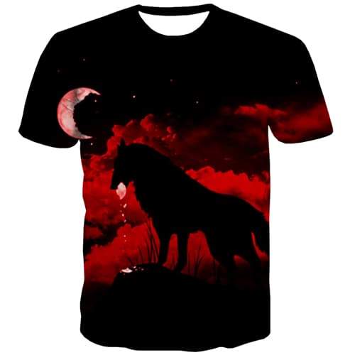 Animal T-shirt Men Wolf T-shirts 3d Halloween Tshirt Printed Funny Tshirts Casual Street T shirts Funny Short Sleeve Fashion Men - KYKU