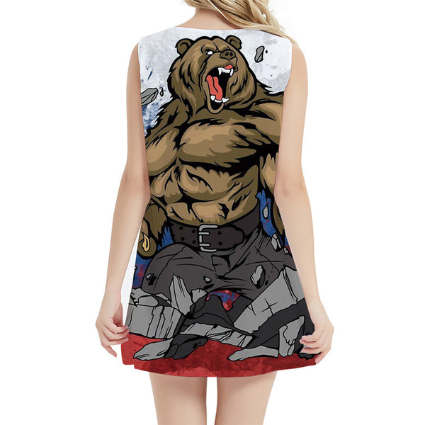 
Bear Dress Women Muscle Beach Animal Party Russia Sundress War Korean Style Womens Clothing Vintage
                