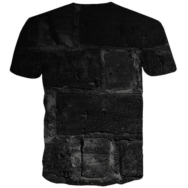 
Black brick texture t shirts t shirt 3D special texture art costume different Cool man
                