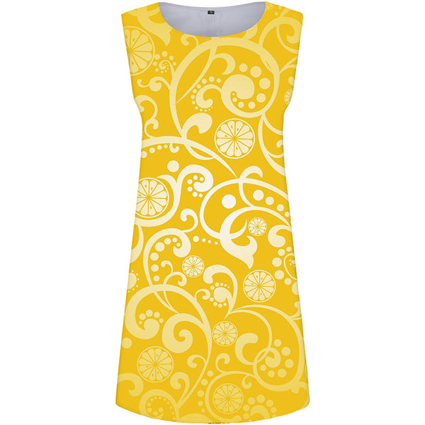 Pattern Dress Women Yellow Tank Flower Boho Harajuku 3d Print Womens Clothing Tassel