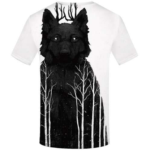 
Wolf T-shirt Men Animal T shirts Funny Black And White Tshirts Novelty Forest Tshirts Cool Art Tshirts Casual Short Sleeve - KYKU
                