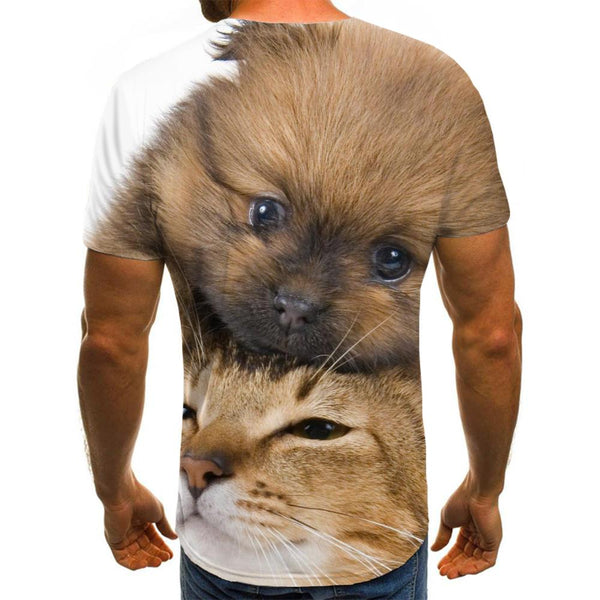 
shirt animaltee shirt docile petscat and dog Cool men art costume
                