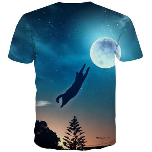 
Cat T-shirt Men Animal T shirts Funny Moon Shirt Print Galaxy Tshirts Cool Harajuku Tshirt Printed Short Sleeve T shirts Mens - KYKU
                
