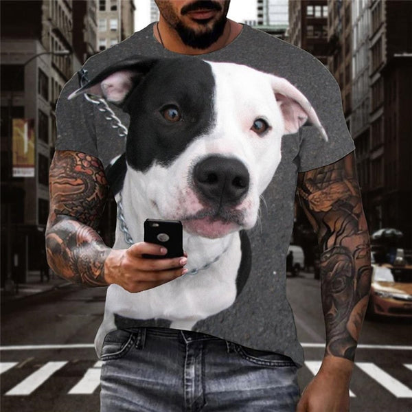 
dog shirt Puppy Cute animal clothing Casual art costume big Smart dogs men's
                