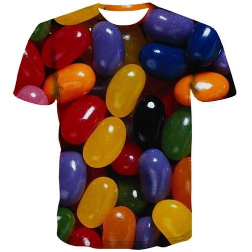 Chocolate T shirts Men Candy Tshirts Novelty Element Tshirt Printed Colorful T-shirts 3d Short Sleeve Hip hop Unisex Tee O-neck - KYKU