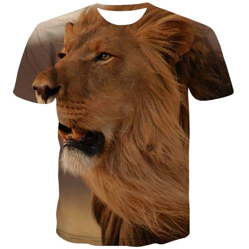 Lion T-shirt Men Animal T-shirts 3d Hip Hop Tshirts Casual Harajuku T shirts Funny Leisure Shirt Print Short Sleeve Hip hop - KYKU
