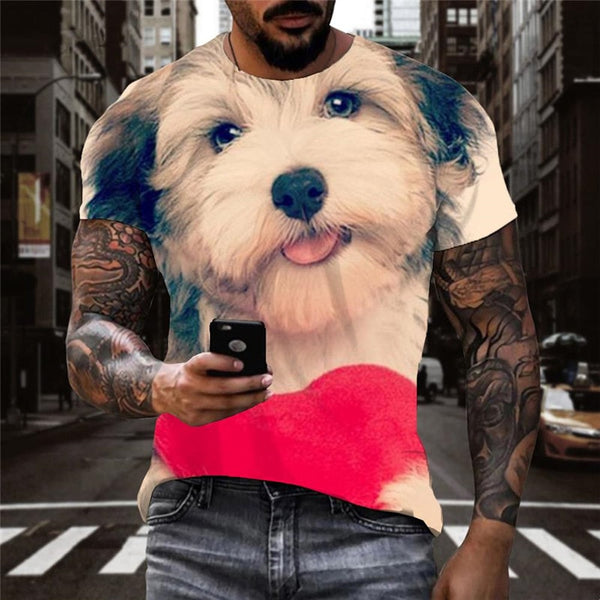 
dog shirt Funny 3D t shirt Puppy Cute Pets Cool art costume big Smart dogs men
                