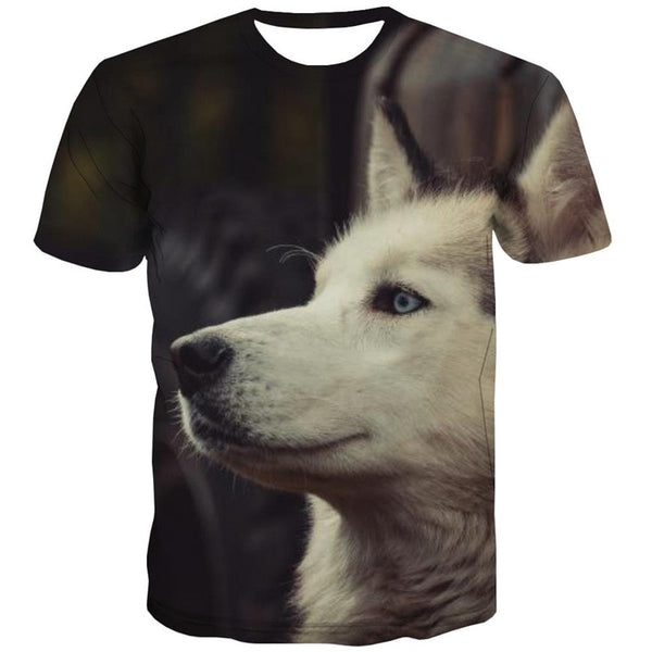 
Husky dog t shirts Novelty 3D shirt Puppy Cute Pets art costume big Smart Husky dogs Casual men
                
