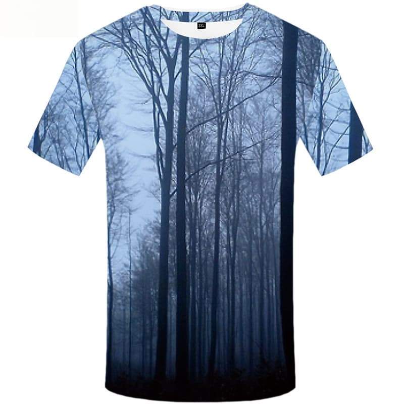 Forest T-shirt Men Tree T-shirts 3d Harajuku Tshirt Printed Short Sleeve - KYKU